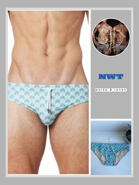 Parke & Ronen - Print Meridian Brief - Fan Dancer Blue (M)